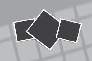 blank instant photograph frame template design vector