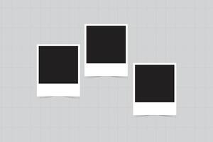 Collage of three empty photo frames vector