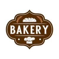 bakery logo design. with the concept of a chef's hat in a vintage style vector