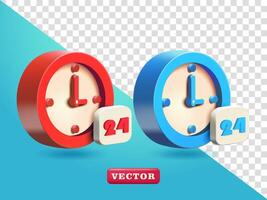 24 Hours Service, 3d. Suitable for business and design elements vector