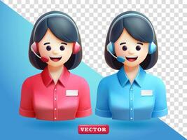 Customer service woman, 3d. Suitable for business, customer service and design elements vector