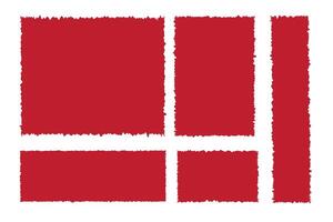 Red Torn paper pieces on white background with different cuts. Torn Paper Texture Set. vector