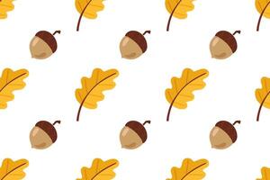 Autumn Acorn and Oak Leaf Pattern vector