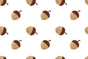 Acorn Pattern on White Background vector
