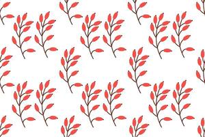 Red Berries Branch Seamless Pattern vector