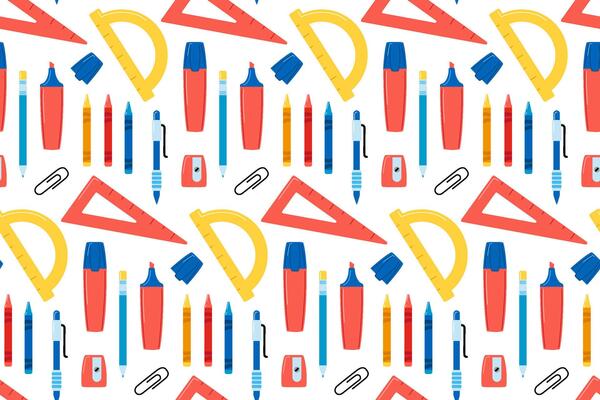 stationery elements seamless pattern design