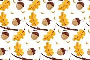 Autumn Acorn And Oak Leaf Pattern vector