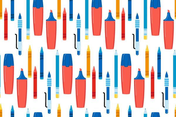 stationery elements seamless pattern design