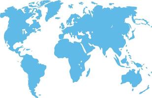 global icon blue world map isolated on white background World map template for website infographics design Flat earth world map illustration vector