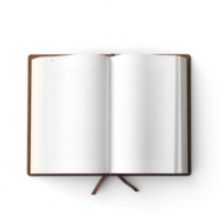 an open book with blank pages on a transparent background png