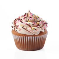 cupcake with frosting and sprinkles on a transparent background png