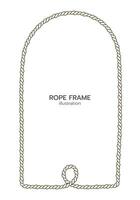 Rope border and frame. lasso twisted and crisscrossed until a rectangle. vector