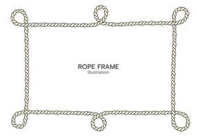 Rope border and frame. lasso twisted and crisscrossed until a rectangle. vector