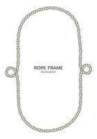 Rope border and frame. lasso twisted and crisscrossed until a rectangle. vector