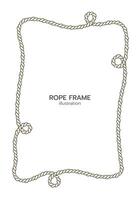 Rope border and frame. lasso twisted and crisscrossed until a rectangle. vector