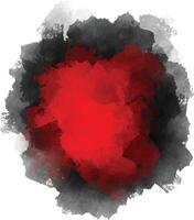 a red circle with black and red paint and watercolor texture vector