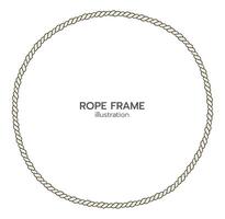 Rope border and frame. lasso twisted and crisscrossed until a circle. vector