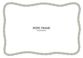 Rope border and frame. lasso twisted and crisscrossed until a rectangle. vector