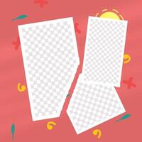 collage template, with a doodle sun background vector