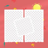 collage template, with a doodle sun background vector