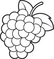 Grape Fruit Illustration for Coloring Pages for Kids vector