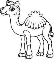 Cute Camel Doodle Coloring Page Character vector