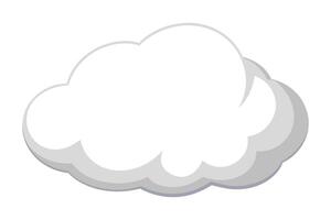 White soft cloudy shape floating illustration on white background vector