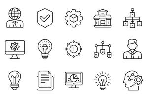 intellectual property related icons set isolated on white background flat illustration vector