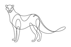 Chimpanzee Continuous line art illustration on white background. vector
