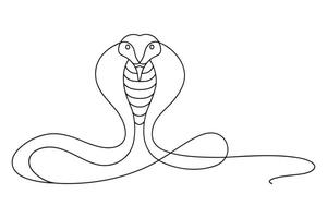 Cobra Continuous line art illustration on white background vector