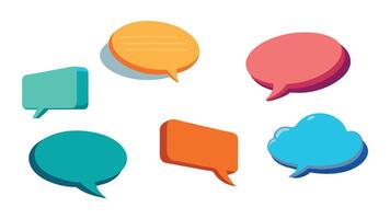 3d speech bubbles. White chat message text bubble thinking and dialogue empty balloons. Thought comic clouds online talking box isolated set. vector