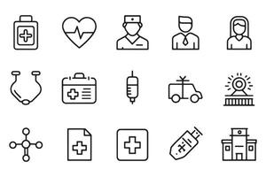 Medical healthcare related icons set isolated on white background flat illustration vector