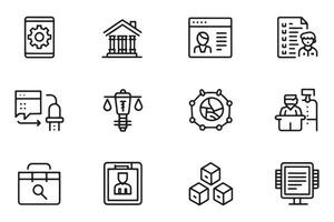patent related icon set isolated flat illustration on white background. vector