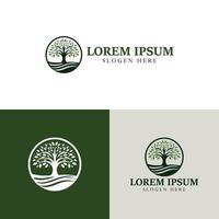 Abstract tree with roots logo design template vector