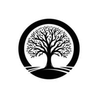 Abstract tree with roots logo design template vector