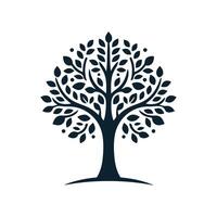 Silhouette tree design template. tree branch love illustration design vector