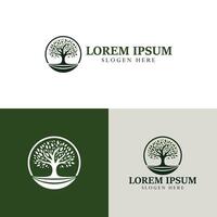 Abstract tree with roots logo design template vector