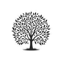 Silhouette tree design template. tree branch love illustration design vector