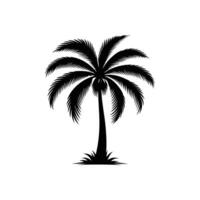 Palm Tree Silhouette, Silhouette Palm Tree. Black palm trees set isolated on white background. vector