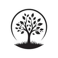 Silhouette tree design template. tree branch love illustration design vector