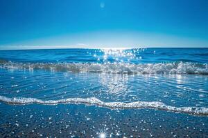 Sparkling blue sea under a clear sky, symbolizing peace and freedom photo