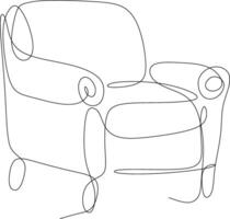 ne line art. one continuous line. an illustration of a sofa vector