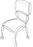 ne line art. one continuous line. an illustration of a chair vector