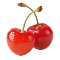 Cherry, fruit realistic Illustration. Realistic Transparent file. Mockup template for artwork graphic design png