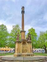 Vysoke Myto- Czech- 25 April 2024. Monument to the Saint on the square photo