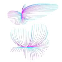 Hand drawn flat design simple flower outline sketch vector