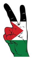 Palestinian flag in the form of peace signs on a white background vector