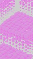 abstrato composição com 3d esfera clusters. Projeto. Rosa lustroso diferente Tamanho bolas saltando dentro linhas do retangular em forma figuras. video