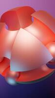 3d minimal motion design, balls rolling inside colorful hemispheres. Design. Simple geometric objects, primitive shapes isolated on pink background. video