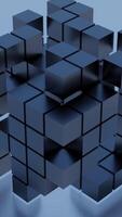Grey background. Motion. A light cube-toy that needs to be assembled understands animation on its own. video